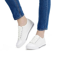 Load image into Gallery viewer, White Low Top Canvas Shoes-1585213742
