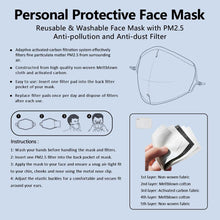Load image into Gallery viewer, ALOHA - MASK WITH (4) PM 2.5 CARBON FILTERS
